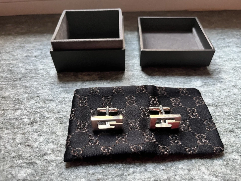 gemelli gucci argento logo - Immagine 2 di 4