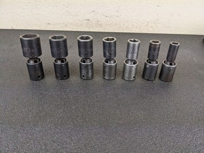 #bn818 Mac Tools 3/8'' Drive 6 Point SAE Universal Impact Socket Set SXUPD76PT
