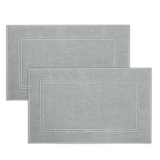 2 PCS Bath Mats 100 Cotton 20x32 Inches Hotel Floor Towels Cool Grey Pad
