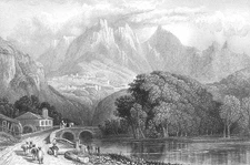 Portugal, LISBON COAST SINTRA PENA PALACE ~ Old Antique 1832 Art Print Engraving