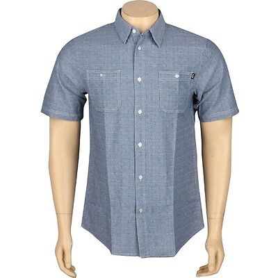 $59.99 HUF Firefly Woven Short Sleeve Shirt (blue) HUFBU3201BLU | eBay