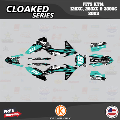 Graphics Kit for KTM 2-stroke 125XC, 250XC 300XC (2023) Cloaked - TEAL-SHIFT
