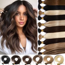 8A 300 Strands Stick I-Tip Remy Human Hair Extensions Micro Ring Beads Link 150g