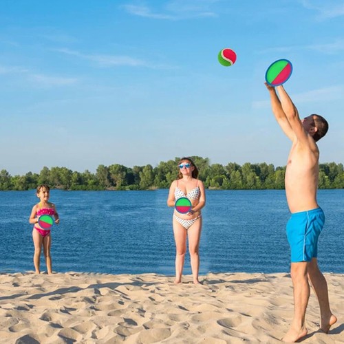 4PCS Klettballspiel Wurfspiel Ballfangspiel Strandspiel Gartenspielzeug Kinder - Bild 6 von 10