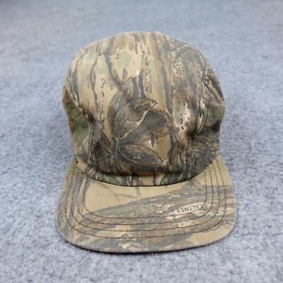 Vintage Realtree Camo Hat Cap Brown Hunting Fitted Green Leaf