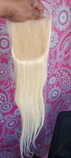 24INCHES BRAZILIAN HUMAN HAIR PURE LIGHTEST BLONDE 60 5X5 WIDE CLOSURE STRAIGHT