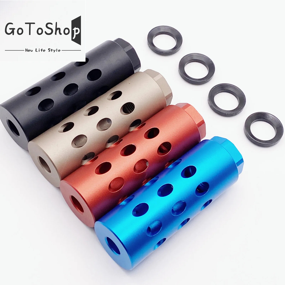 223/556 Muzzle Brake Compensator 1/2X28 Thread in Red Tan Blue or Black Aluminum
