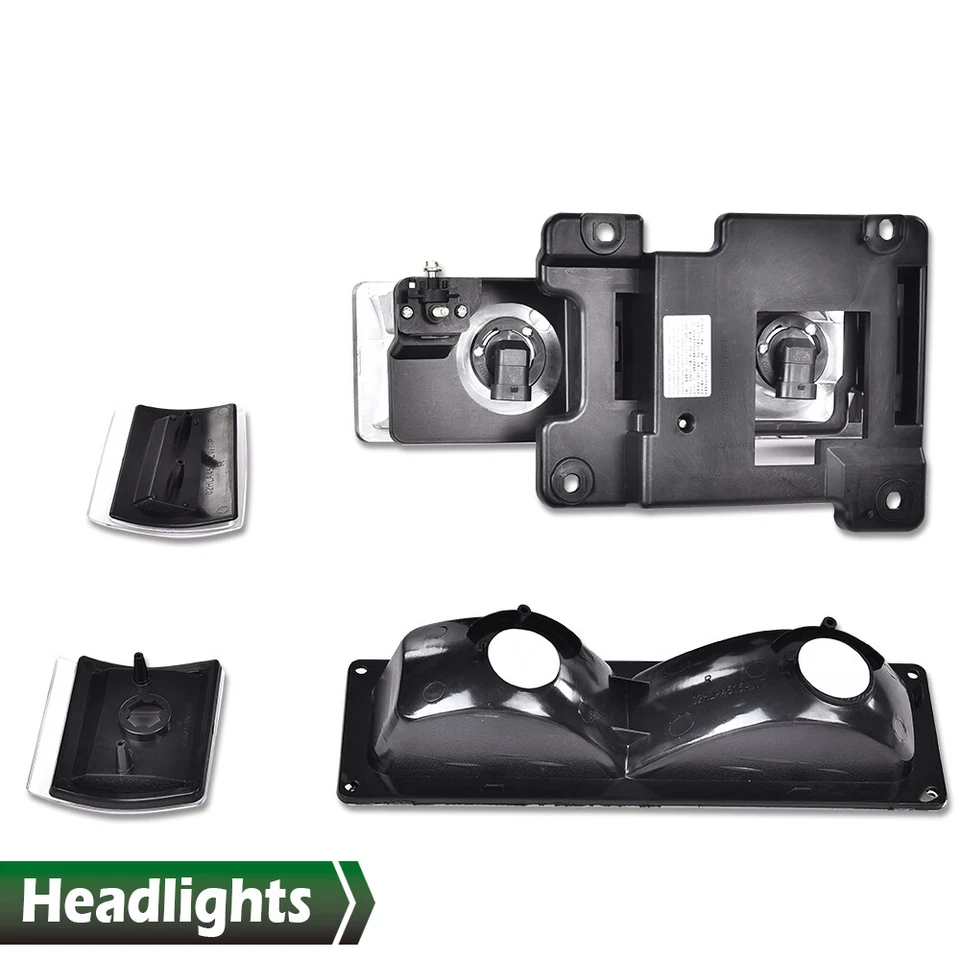 Black Headlights Bumper Lamps Fit For 94-98 GMC Sierra C/K C10 Suburban Yukon Foto 4 de 4