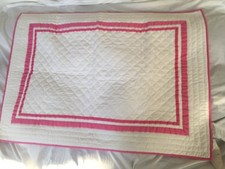 Pottery Barn Kids Harper Nursery Toddler Hot Pink Quilt NWOT