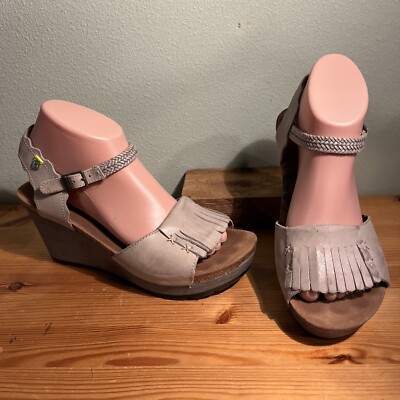 WANDA PANDA women’s Wedge Heel Cork Footbed Sandals Taupe EU39, Approx