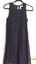 Nwt Tacera Black Lace Dress Sz S Knee Length Black Linned