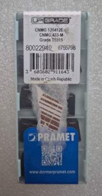 PRAMET Hartmetall-Drehplatte - CNMG 433-M - Grade T5315 - CNMG 120412E-M