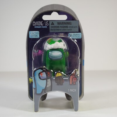 Toikido Among Us Crewmate 2'' Figure Ejected Edition Green with Santa Hat