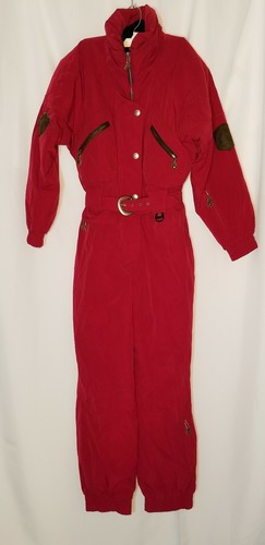 BLACKBEAR One Piece Ski Suit, Burgundy, Sz12 - Picture 2 of 7