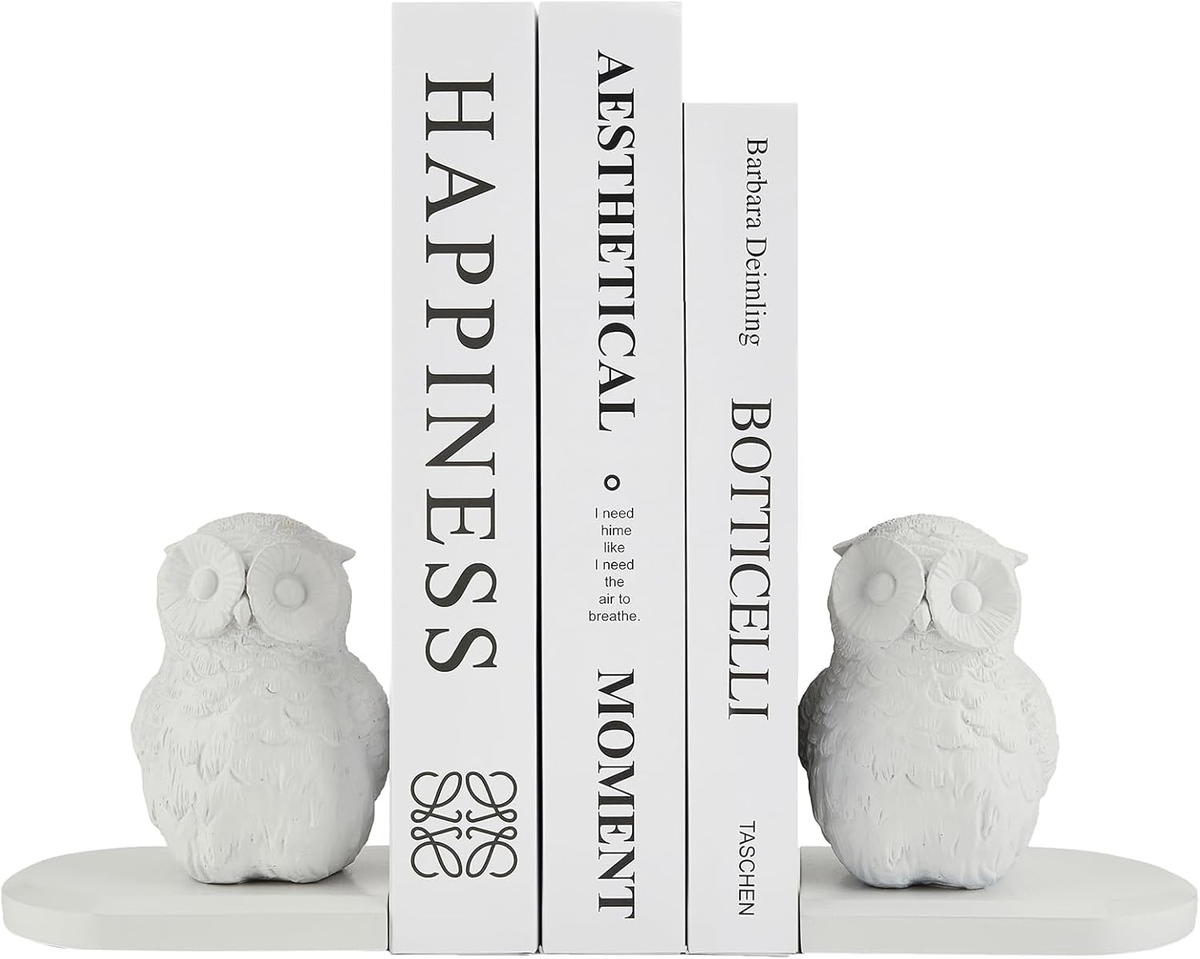 Cute Owl Bookends (Set Of 2) - Non-Skid Book Organizers For Kids, Girls, And Book Lovers