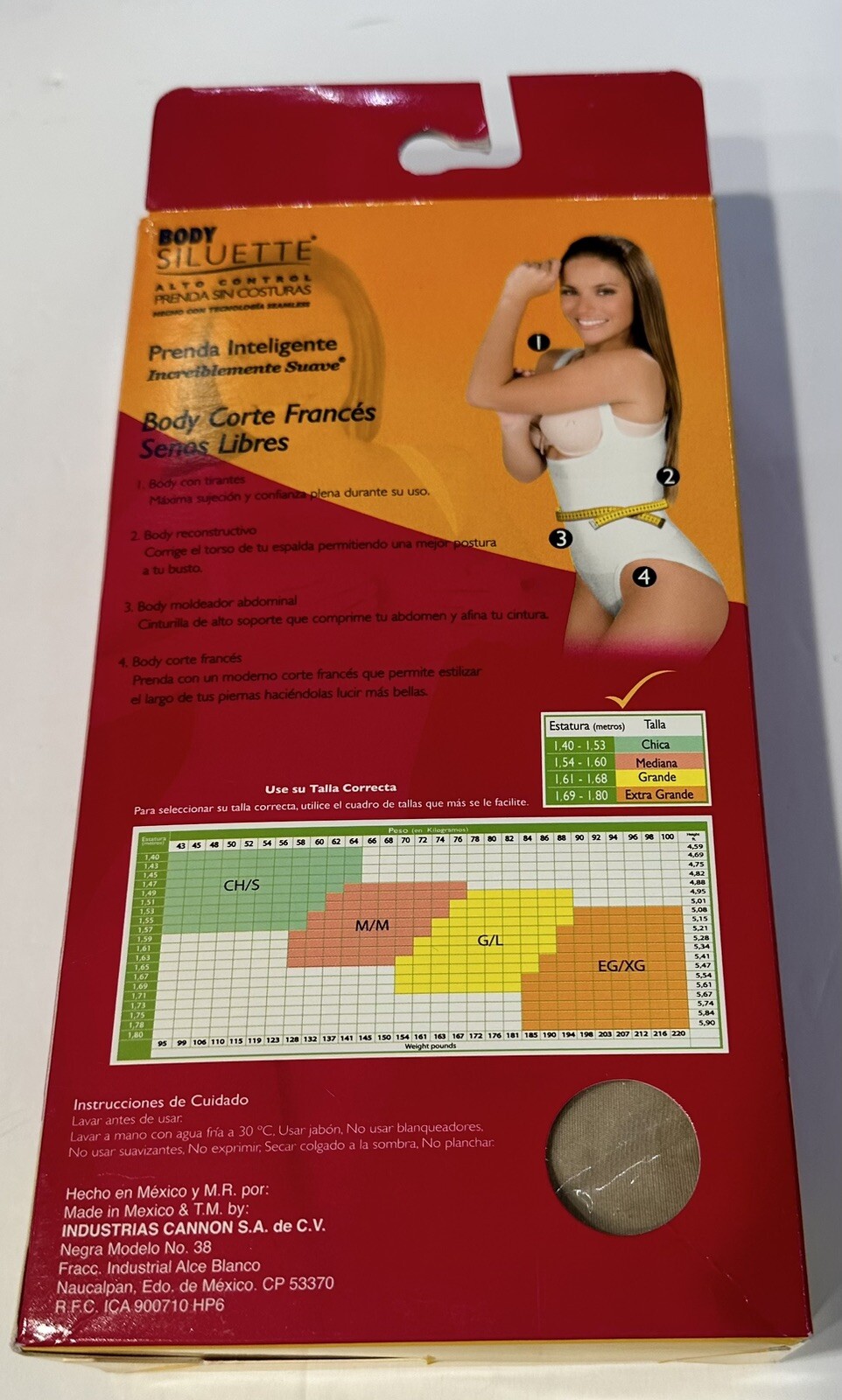 BODY SILUETTE Faja Model 1003 Body Graduated Compression Molder, “L” Color Nude