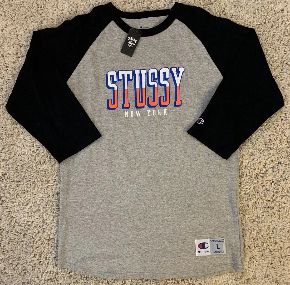 RARE Stussy x New York x Champion - Men's Large Raglan 3/4 Long