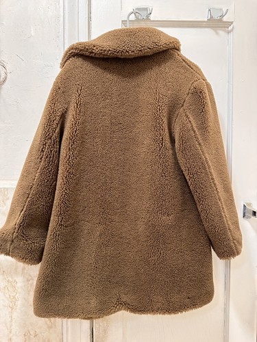 MANGO GORGEOUS Faux shearling oversized coat Teddy Brown COAT Fleece SIZE S - 第 9/11 張圖片
