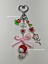 pastel sanrio san-x hello kitty gotochi apple cherry charm beaded phonecharm y2k