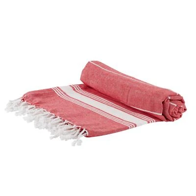 NICOLA SPRING 1x Rouge 170cm x 90cm Coton Turc Serviette de Bain Plage Peshtémal Hammam