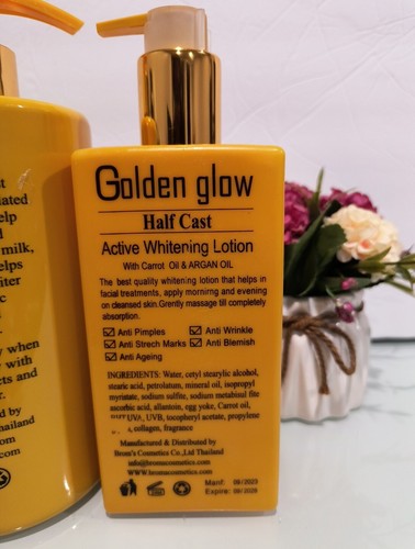 Golden Glow Intensive H-C Whitening Body Milk 500ml + Shower Gel 1000ml VitaminC - Picture 5 of 6