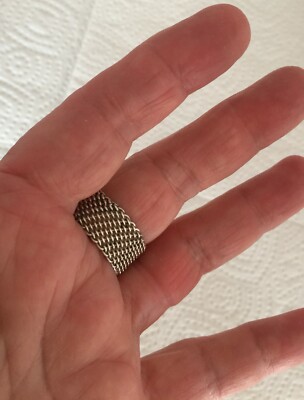 Bague Anneau En Argent Années 70 – Taille 66,5 – Style Vintage, Occasion En Bon État