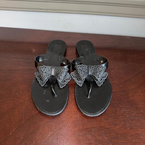 Salvatore Ferragamo Black Leather Sandals Women's Size 6 US/ 36 EU - Bild 10 von 10