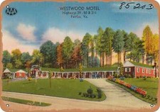 METAL SIGN - Virginia Postcard - Westwood Motel, highways 29 - 50 & 211, Fairfa