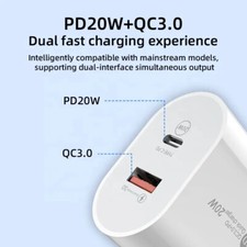 Dual Port QC3.0 USB Power Adapter PD Type C Home Wall Charger Plug Universal 20W