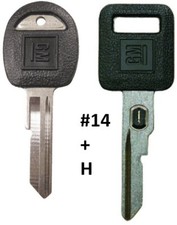 GM OEM Single Sided VATS Ignition Key #14 + D...