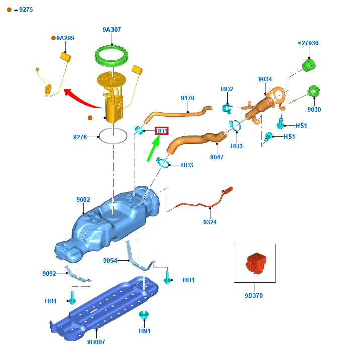 NEU FORD RANGER T6 MK1 KRAFTSTOFFTANKSCHLAUCHKLEMME 5146653 99286  