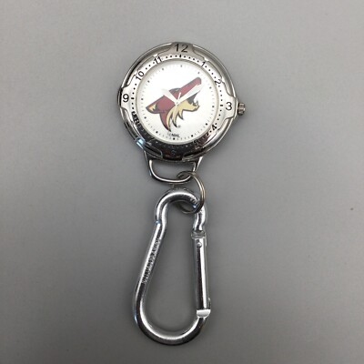 Game Time Arizona Coyotes Carabiner Pocket Watch 44mm Silver