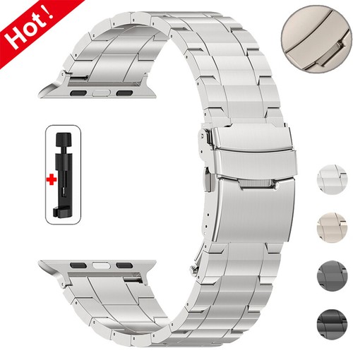 For Apple Watch Series 1-10/SE/Ultra2 38/40/41/42/44/45/49mm Titanium Band Strap - 第 1/14 張圖片