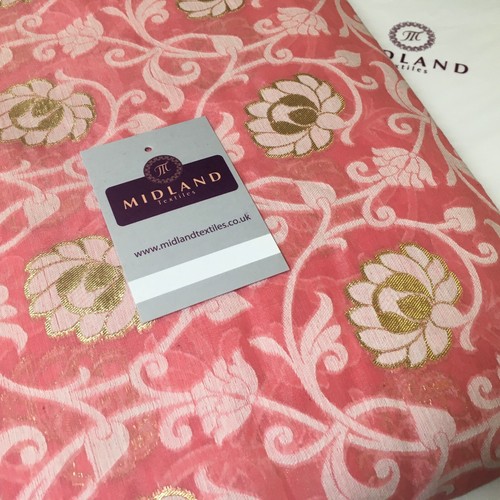 Floral Cotton Indian Banarsi Brocade Faux Silk Waistcoat Fabric 110 cm M1276 - Picture 40 of 66