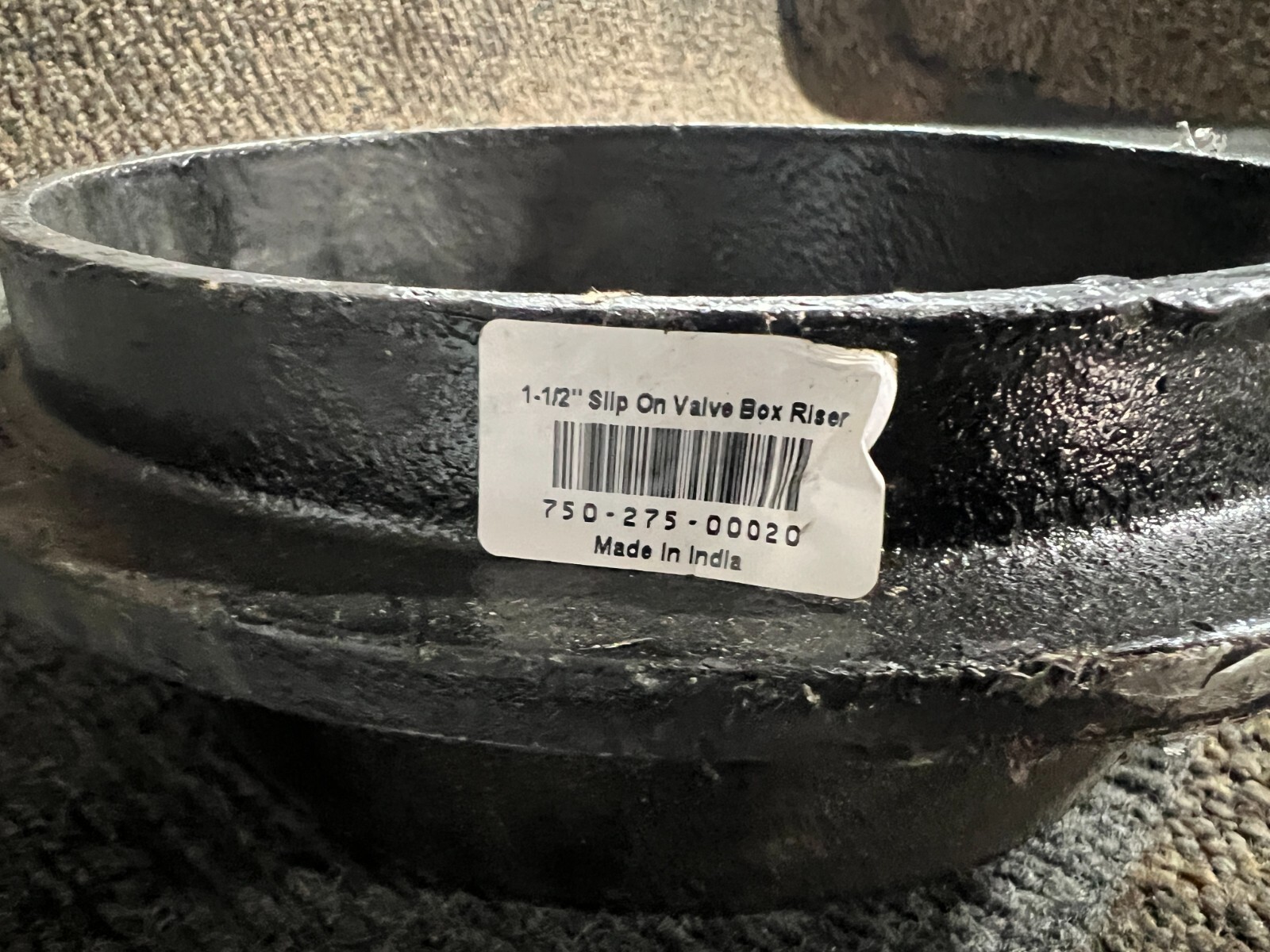 (QTY 5) Lansdale 750-275-00020 1-1/2" Slip On Valve Box Riser, Cast Iron, Black