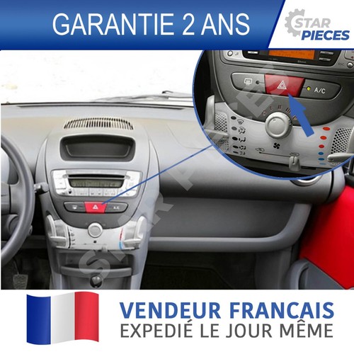 BOUTON WARNING CITROEN C1 PEUGEOT 107 TOYOTA AYGO 2005-2014 6490NG - Imagen 2 de 9