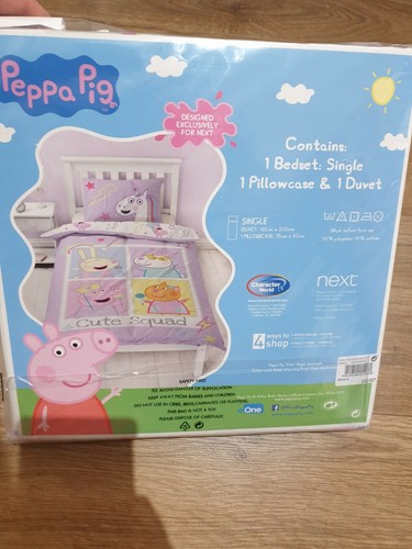 Next Set Letto Stampato Peppa Pig Reversibile Taglia: Singolo Nuovo con etichette - Foto 3 di 3