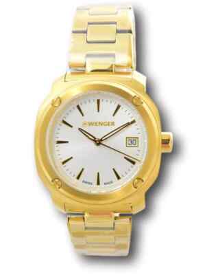Wenger Edge Women's 34mm Silver Dial SWISS Made Gold Quartz Watch 01.1121.107