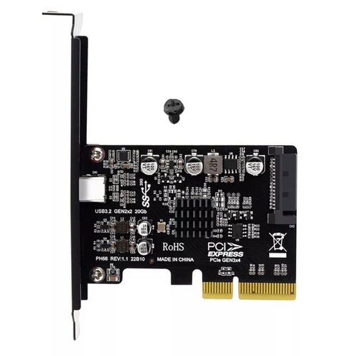 PCIE to Type-C USB 3.2 Gen 2X2 20Gbps ASM3242 Expansion Card Replacement - Photo 3/15