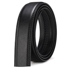 Fashion Men Leather Belt Automatic Buckle Belt Ratchet Strap Replace Strap Gift