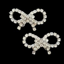 Vintage Pair Musi Rhinestone Wedding Shoe Clips