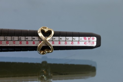 Tiffany & Co. Silver 925 Pair Heart Cross Design Finger Ring Women's US 4.5 Used - Picture 10 of 12
