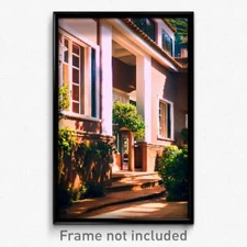 Pixel Art Poster - Conventional Villa (8 Bit Psychedelic Video Game Print)