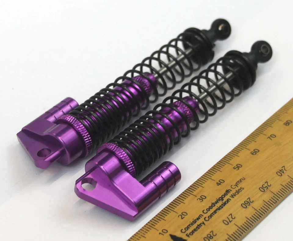 Purple Aluminium Shock Absorbers RC car/model 108mm 100mm x 17mm 1/10 scale - Image 2 of 4