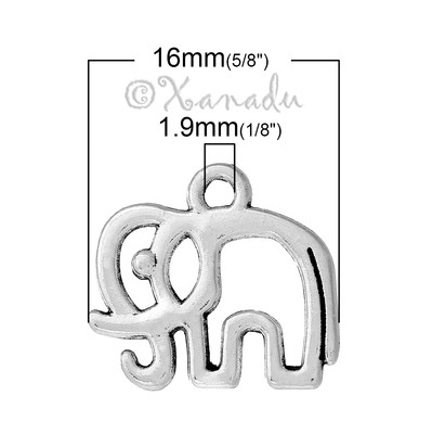 Comprar Colgante Plata Elefante 10mm Al Por Mayor