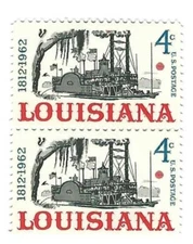 STAMP US SCOTT 1197 "Louisiana Riverboat" 4 CENT 1962 MNH VERT PAIR