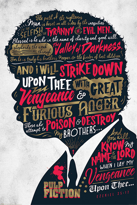 PULP FICTION EZEKIEL 25:17 24X36 POSTER SAMUEL L JACKSON TARANTINO