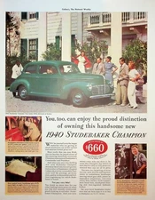 Original Studebaker 1940 "enjoy the proud distinction" Paper Ad
