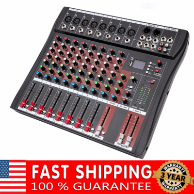 #ad Pro 8 Channel Bluetooth Studio Audio Mixer Live Sound Mixing Console with USB $66.99