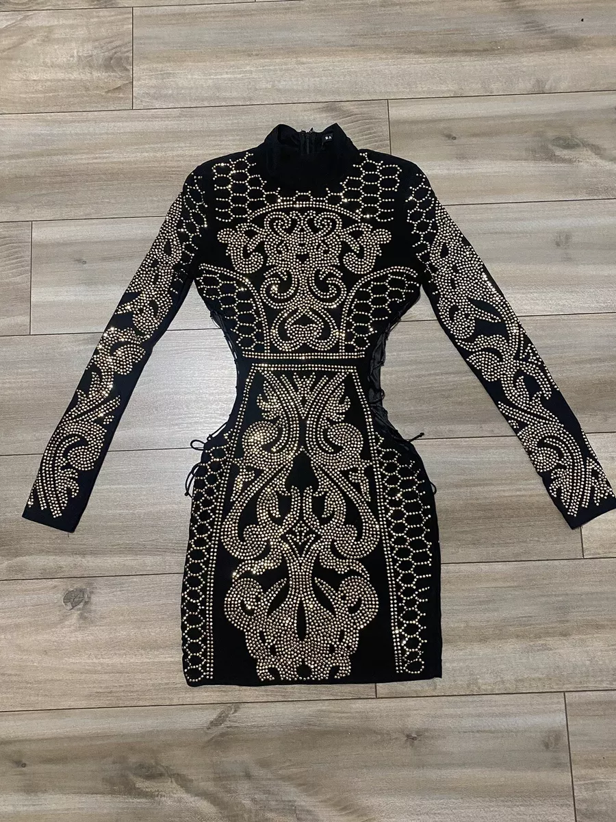 black rhinestone dress